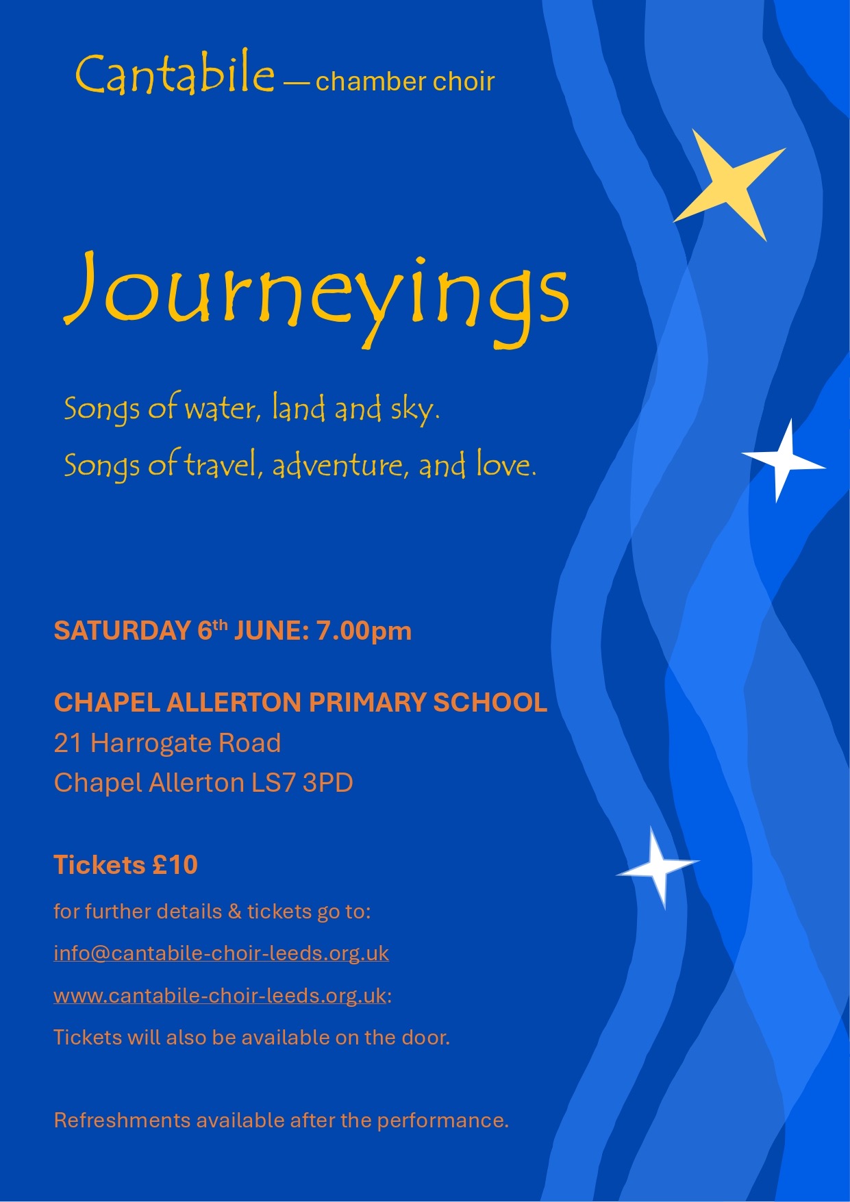 Journeyings. Blue background.